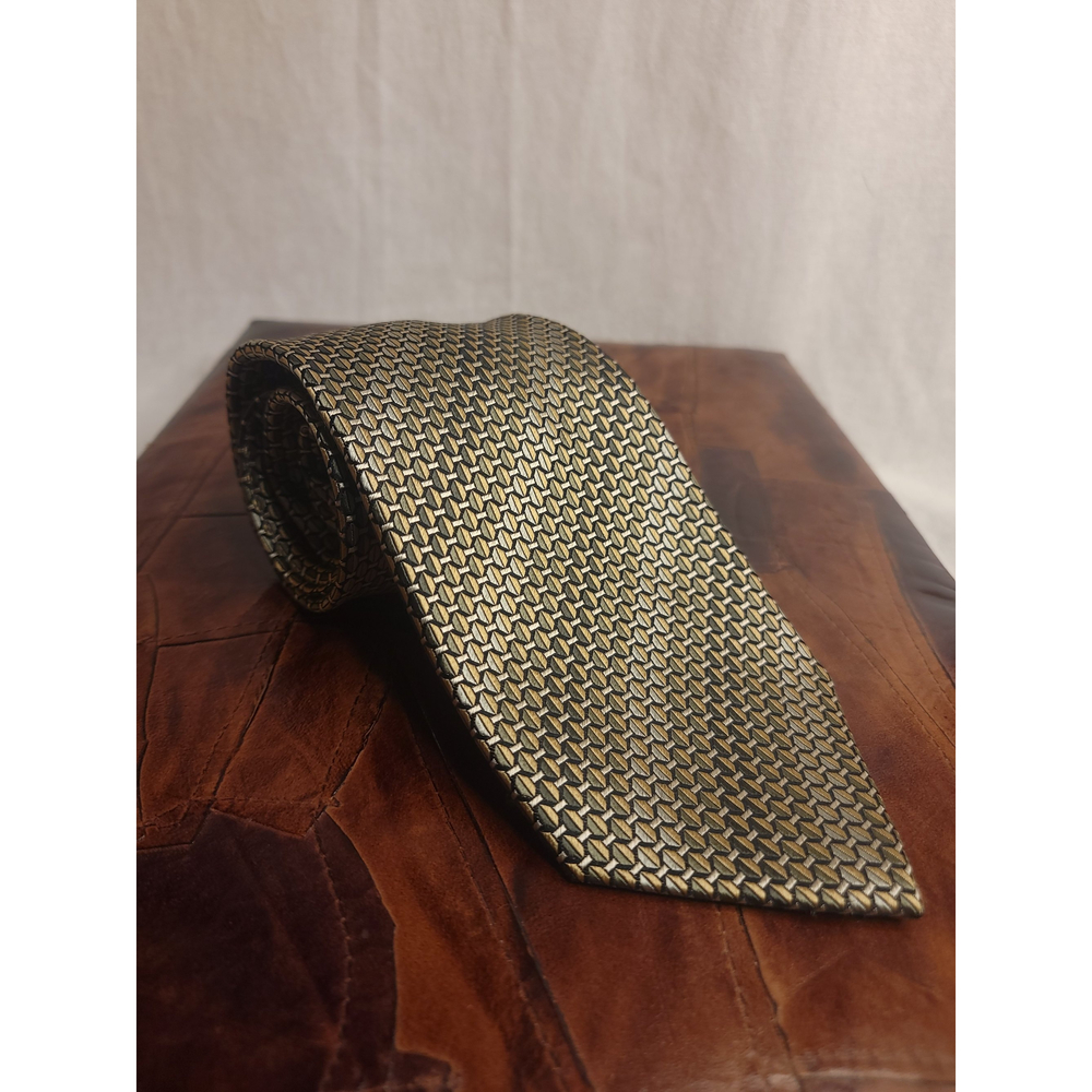 Pronto Umo Gold/Green Mix Silk Tie 4.5x62"